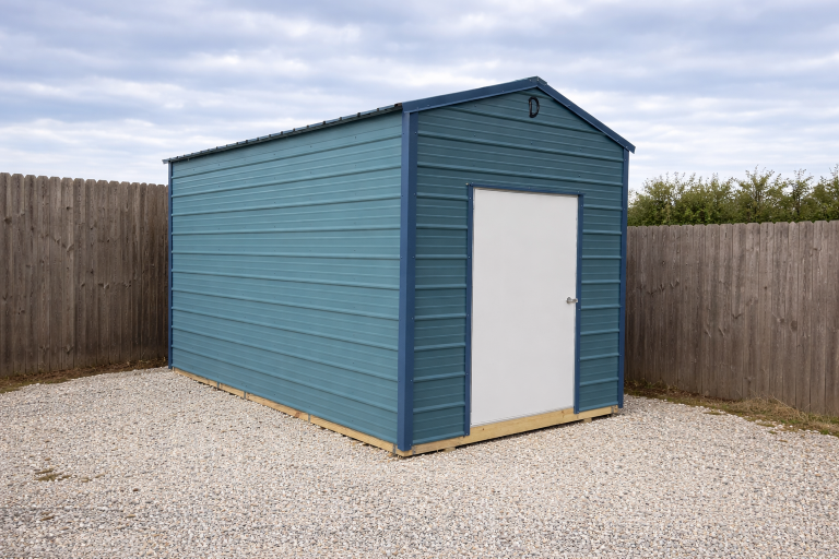 8x12 utility shed for sale in Covington Louisiana at Johnson Portable Buildings.