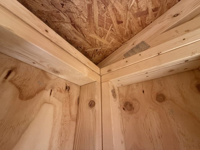 spacious 12x20 shed interior Covington LA for tools and equipment storage - showcasing house-style corners