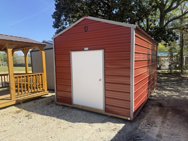 Portable metal shed for sale Covington LA red shed outdoor storage building