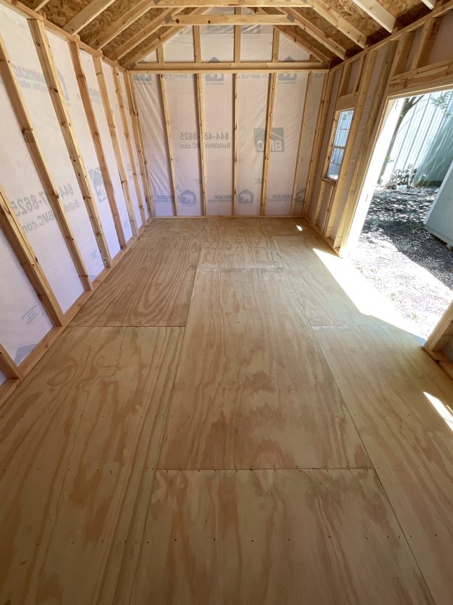 12x20 Garden Shed - Interior View Showing View From Left End Wall - Available For Sale In Covington LA