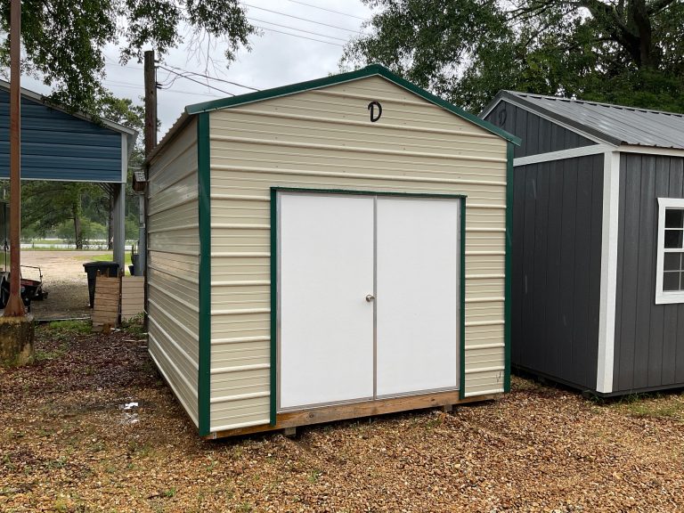 10x12 utility shed with double metal doors and metal siding for sale in Covington Louisiana