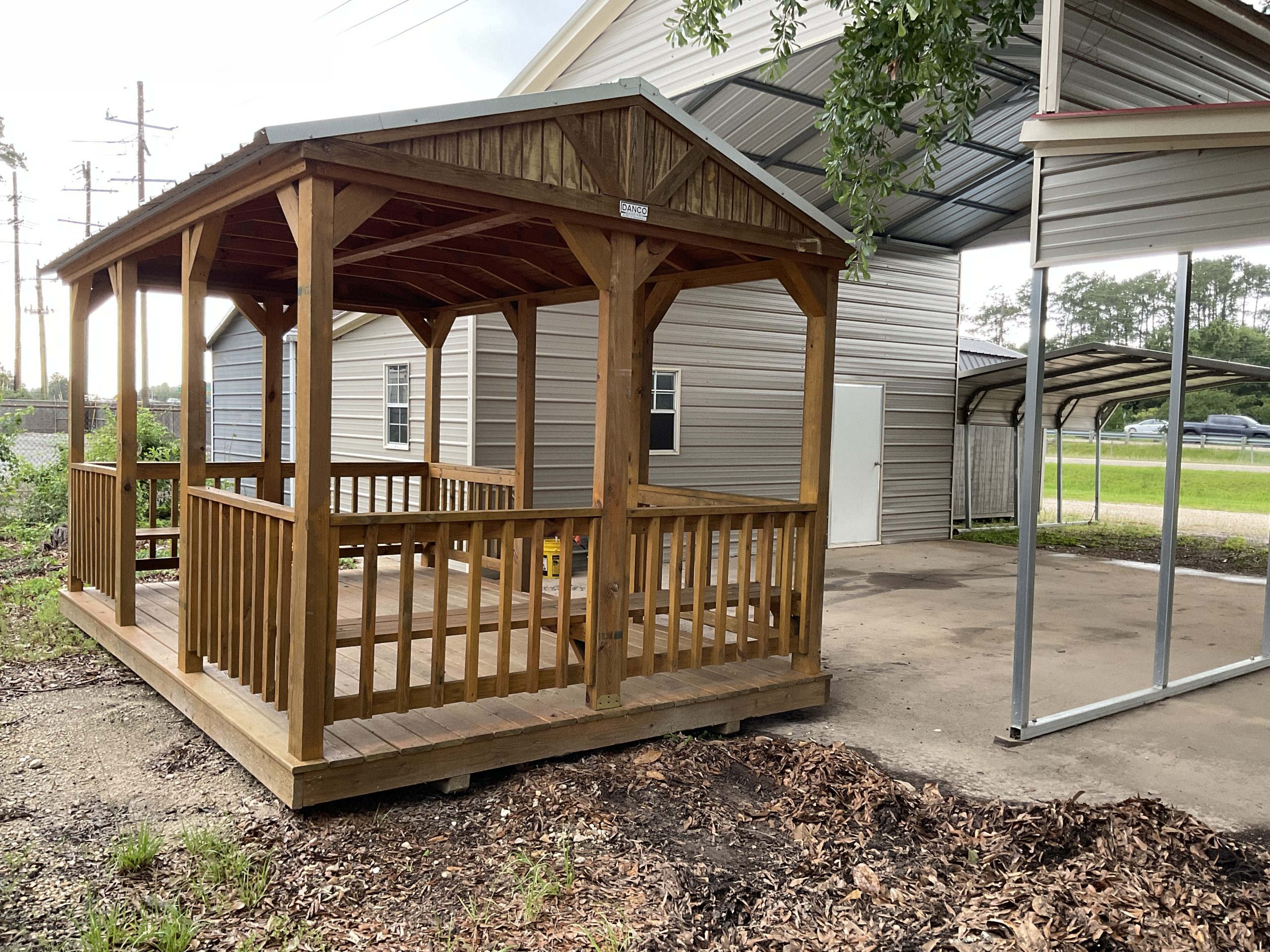10×16 Repo’d Pavilion in Covington LA (249008) | Johnson Portable Buildings