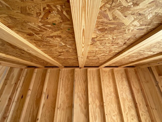 Roof decking inside Urban Shed