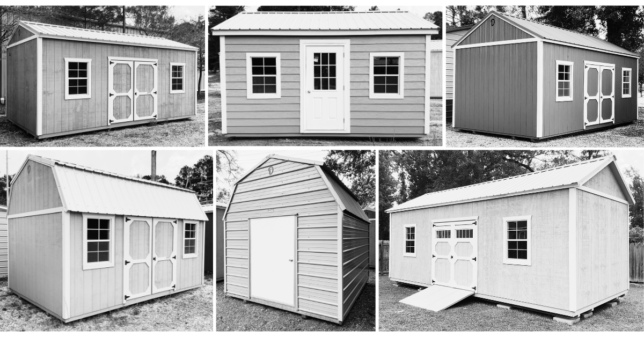 Portable Buildings / Sheds For Sale at Johnson Portable Buildings in Covington, Louisiana. (Also serving surrounding towns including Mandeville, Madisonville, Abita Springs, Lacombe, Slidell, Folsom, New Orleans, Metairie, Kenner, etc.)